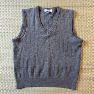 Vintage Pull Montant Wool Vest Gray Men's Size Large Made in Japan